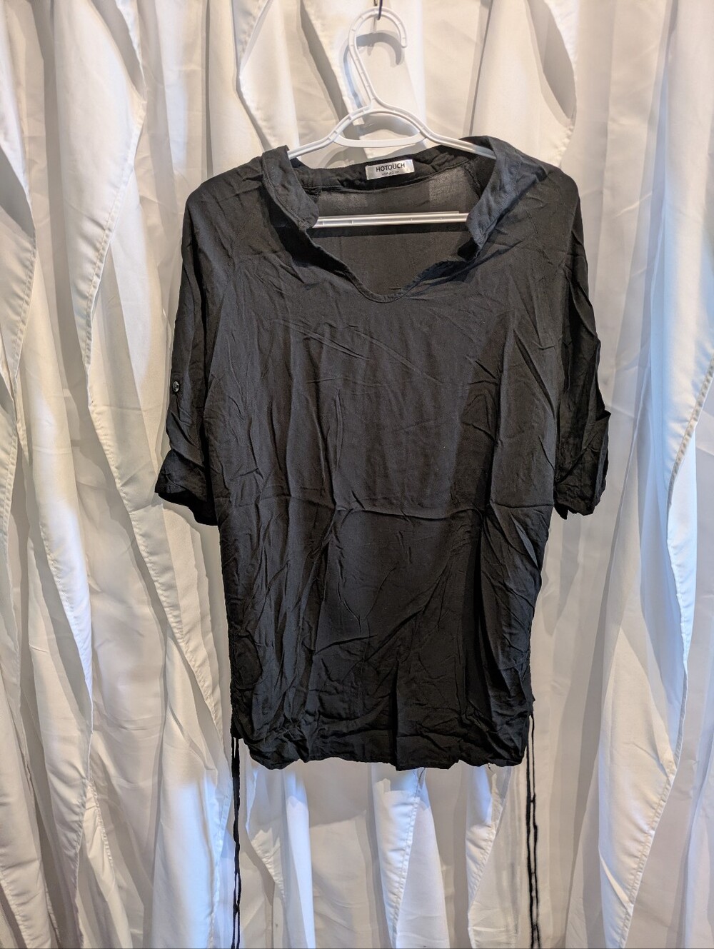 3 Hotouch Black V-Neck Blouse Small